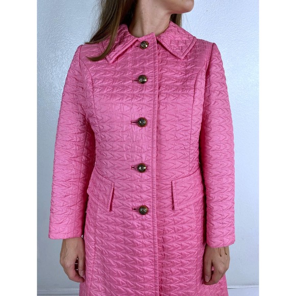 vintage 60s Barbie PINK Fitted PRINCESS COAT Medium fit and flare trench coat - Picture 4 of 10